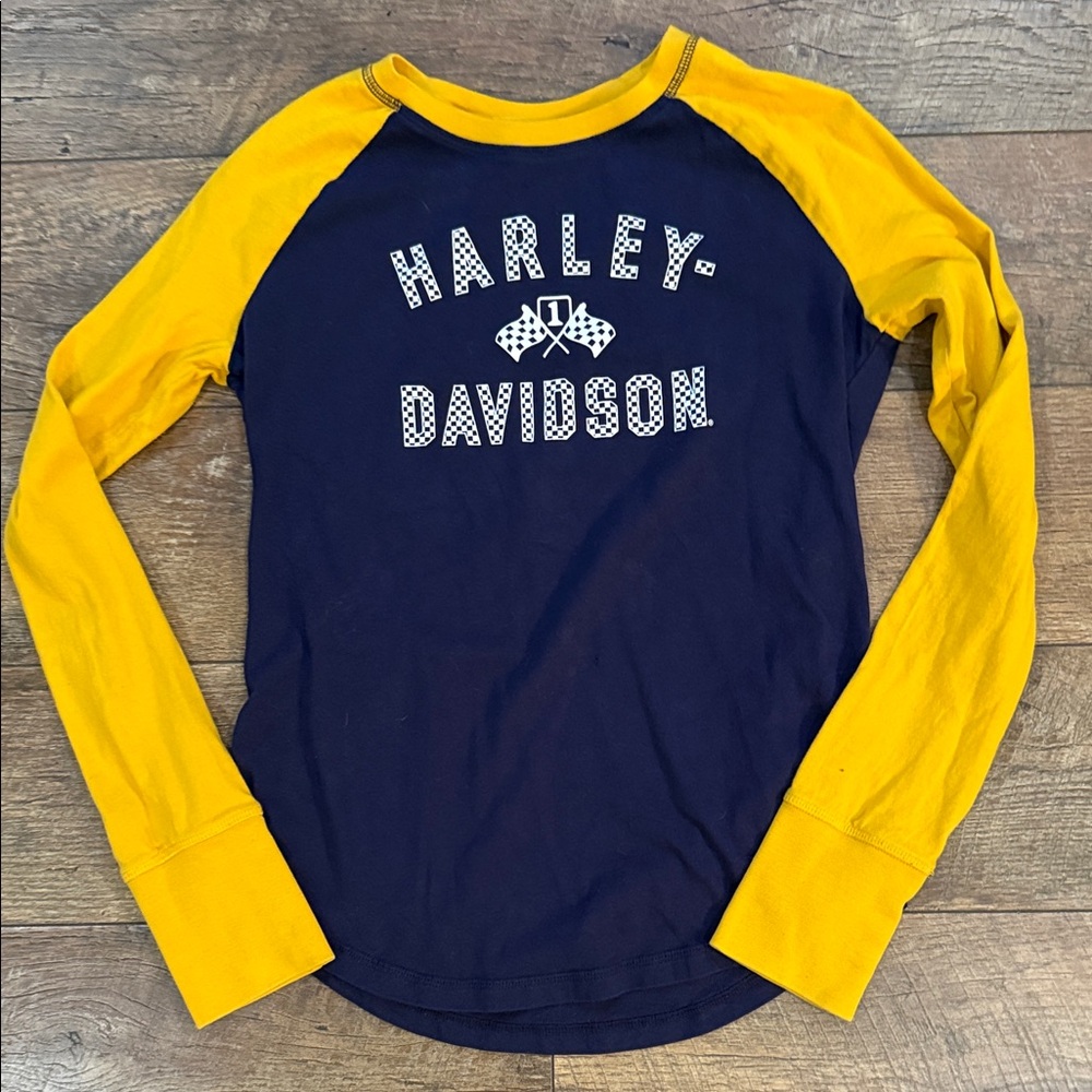 Harley-Davidson  Shirt - Navy and Yellow